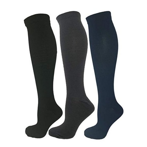 3 Pair Large/X-Large Ladies Compression Socks, Mod - Picture 1 of 5